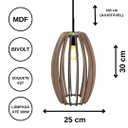 Ver imagem 3 de Luminária Teto tipo Pendente IMPERIAL MDF - Completa - Cor: Preta