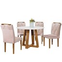 Ver imagem 1 de Conjunto Sala De Jantar 4 Cadeiras Off White