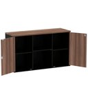 Ver imagem 3 de Armário Baixo Credenza PE25 Pandin 121,50 cm (largura) em MDP Cor Walnut e Pr Duas portas