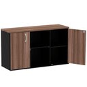 Ver imagem 2 de Armário Baixo Credenza PE25 Pandin 121,50 cm (largura) em MDP Cor Walnut e Pr Duas portas