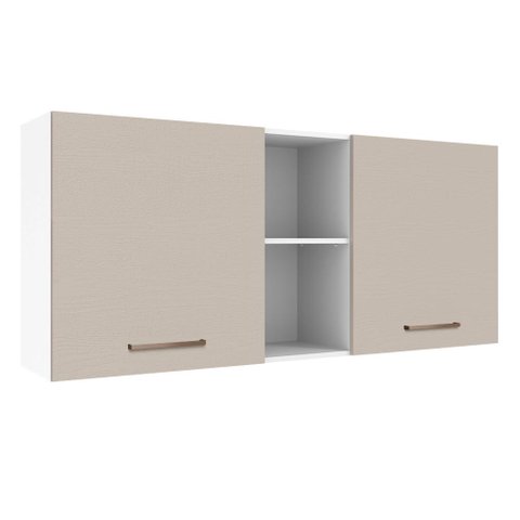 Armário Aéreo 150 Cm 2 Portas e 2 Nichos Branco/crema Agata Madesa