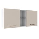Ver imagem 1 de Armário Aéreo 150 Cm 2 Portas e 2 Nichos Branco/crema Agata Madesa