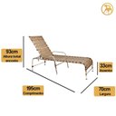 Ver imagem 3 de Espreguiçadeira Esteira Catar de Alumínio Piscina Cappuccino