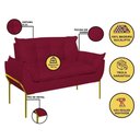 Ver imagem 3 de Kit 02 Poltronas + Namoradeira Reforçada Opala Metal Dourado Marsala