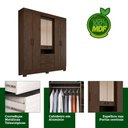 Ver imagem 5 de Guarda Roupa Casal 6 Portas 3 Gavetas Capelinha com Espelho 100% MDF Débora ACP Móveis