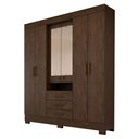Ver imagem 2 de Guarda Roupa Casal 6 Portas 3 Gavetas Capelinha com Espelho 100% MDF Débora ACP Móveis
