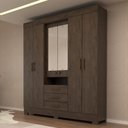 Ver imagem 1 de Guarda Roupa Casal 6 Portas 3 Gavetas Capelinha com Espelho 100% MDF Débora ACP Móveis