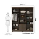 Ver imagem 4 de Guarda Roupa Casal 6 Portas 3 Gavetas Capelinha com Espelho 100% MDF Débora ACP Móveis