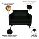 Ver imagem 2 de Poltrona Decorativa Sala de Estar América Couro Verde - Mozzelar