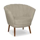 Ver imagem 3 de Poltrona Cadeira Pétala Flor Decorativa Suede Bege