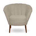 Ver imagem 1 de Poltrona Cadeira Pétala Flor Decorativa Suede Bege