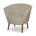 Ver imagem 4 de Poltrona Cadeira Pétala Flor Decorativa Suede Bege