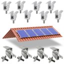 Ver imagem 1 de Kit Fixador Grampo Final e Intermediário Linha C para 05 Placas Painel Solar Alumínio e Inox | Perfi