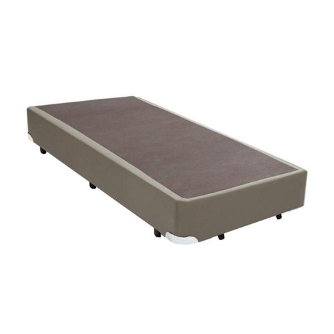 Cama Base Box Solteiro Sintético Bege 27x88x188