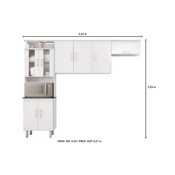 Cozinha Completa 10 Peças Suíça Poliman Móveis - 10