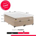 Ver imagem 3 de Cama Box Baú Casal Bipartido + Colchão Life D33 Pillow Top 61x138x188cm - Bege - e-Shop Casa