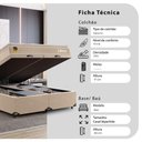 Ver imagem 2 de Cama Box Baú Casal Bipartido + Colchão Life D33 Pillow Top 61x138x188cm - Bege - e-Shop Casa