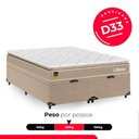 Ver imagem 5 de Cama Box Baú Casal Bipartido + Colchão Life D33 Pillow Top 61x138x188cm - Bege - e-Shop Casa