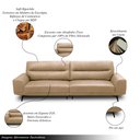 Ver imagem 3 de Sofá Decorativo Ashton 3 Lugares Sala de Estar 216cm Pés em Aço Couro Nude G88 - Gran Belo