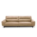 Ver imagem 2 de Sofá Decorativo Ashton 3 Lugares Sala de Estar 216cm Pés em Aço Couro Nude G88 - Gran Belo