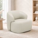 Ver imagem 1 de Poltrona Decorativa Giratória em Couro Livintus Leather