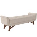 Ver imagem 1 de Puff Recamier Decorativo com Pés em Madeira 160 cm Itália P05 Linho Creme - Lyam Decor