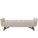 Ver imagem 4 de Puff Recamier Decorativo com Pés em Madeira 160 cm Itália P05 Linho Creme - Lyam Decor