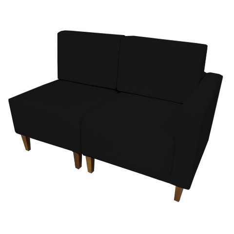 Poltrona Decorativa Alicia Lado Esquerdo Suede Preto Pés Madeira Ms Decor