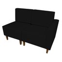 Ver imagem 1 de Poltrona Decorativa Alicia Lado Esquerdo Suede Preto Pés Madeira Ms Decor