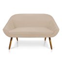 Ver imagem 5 de Kit 01 Namoradeira 02 Lugares e 01 Poltrona Giratória Giovana Suede Base Madeira MM30 - D’Rossi - Be