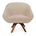 Ver imagem 6 de Kit 01 Namoradeira 02 Lugares e 01 Poltrona Giratória Giovana Suede Base Madeira MM30 - D’Rossi - Be