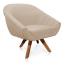 Ver imagem 4 de Kit 01 Namoradeira 02 Lugares e 01 Poltrona Giratória Giovana Suede Base Madeira MM30 - D’Rossi - Be