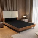 Ver imagem 1 de Cama Estofada Casal com Estrutura Reforçada e Design Moderno Marte Marrom