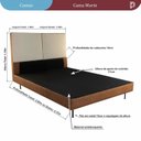 Ver imagem 4 de Cama Estofada Casal com Estrutura Reforçada e Design Moderno Marte Marrom