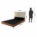 Ver imagem 3 de Cama Estofada Casal com Estrutura Reforçada e Design Moderno Marte Marrom