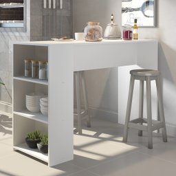 Bancada Ilha Gourmet Mesa Balcão 136 X 92 X 49 Cm Cozinha Mdp Branco 0565 - Menu - 1