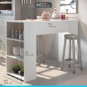 Ver imagem 2 de Bancada Ilha Gourmet Mesa Balcão 136 X 92 X 49 Cm Cozinha Mdp Branco 0565 - Menu