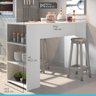 Bancada Ilha Gourmet Mesa Balcão 136 X 92 X 49 Cm Cozinha Mdp Branco 0565 - Menu - 2