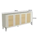 Ver imagem 4 de Buffet Mdf com Gaveta e Palha Natural L180 X A81,5cm Luna/preto F831s