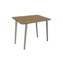 Ver imagem 1 de Mesa para Cozinha Iguaçu Aço com Tampo Madeirado 90x90cm Niquel Nogueira Kappesberg