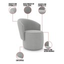 Ver imagem 3 de Poltrona Decorativa Orgânica Fixa para Sala Malu Suede M11 - D’Rossi