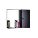 Ver imagem 3 de Armário para Banheiro com Espelho 1 Prateleira MDP 58cm Preto Pontto Lavabo
