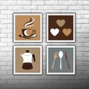 Ver imagem 4 de Quadro Decorativo Cozinha Copa Cantina Objetos Café Xícara - Moldura Branca