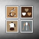 Ver imagem 3 de Quadro Decorativo Cozinha Copa Cantina Objetos Café Xícara - Moldura Branca