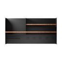 Ver imagem 4 de Porta Condimentos em Aço Carbono Preto e Madeira C/ Porta Papel - 100cm Linha Home