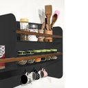 Ver imagem 2 de Porta Condimentos em Aço Carbono Preto e Madeira C/ Porta Papel - 100cm Linha Home