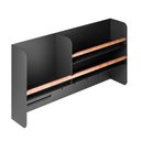 Ver imagem 3 de Porta Condimentos em Aço Carbono Preto e Madeira C/ Porta Papel - 100cm Linha Home