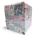Ver imagem 3 de Puff Banqueta Quadrado Cubo Decorativo Courino e Suede Frases Rosa Courino