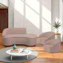 Ver imagem 1 de Kit Divã Recamier Orgânico Marrocos 160cm Lado Direito e 2 Poltronas Amore Linho Rose