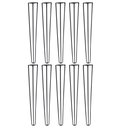 Ver imagem 1 de Kit 10 Pés de Metal 60 CM Hairpin Legs Mesa de Canto Aparador Preto